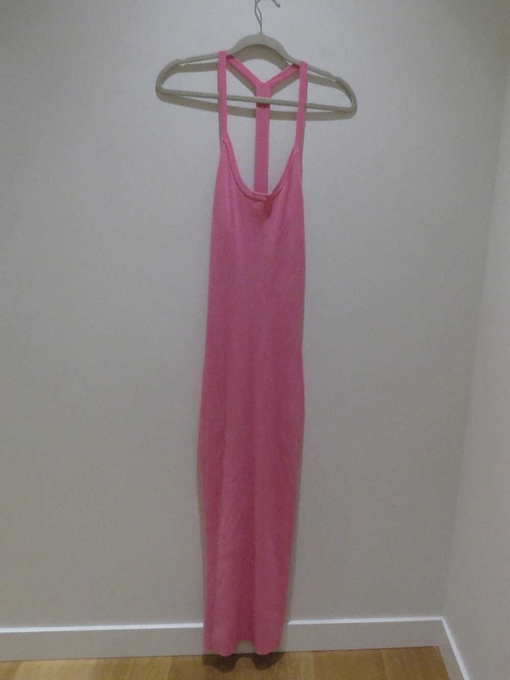 MESHKI Yasamin Ribbed Knit Maxi Dress in Pink Medium Bodycon Coquette Balletcore - Picture 2 of 15
